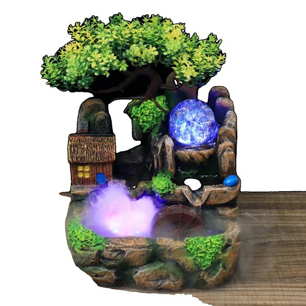 Vandfald Klippe Rum Springvand, LED Belysning, Atomizer Funktion