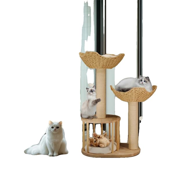 Kattetårn, Bløde Napping Perches, Kradsetræer, HVID