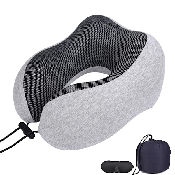 Memory Foam Nakkepude, Blød og Støttende, Ideel til Rejser og Lur A