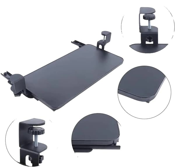 Tangentbordsbricka, Slim Design, Ergonomisk Justering, svart