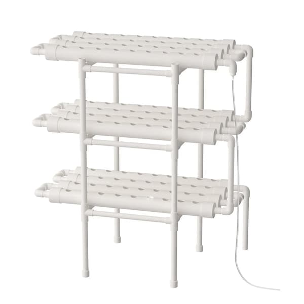 Hydroponiskt växtsystem, 3-lagersdesign, 108 växtplatser, inkluderar vattensystem
