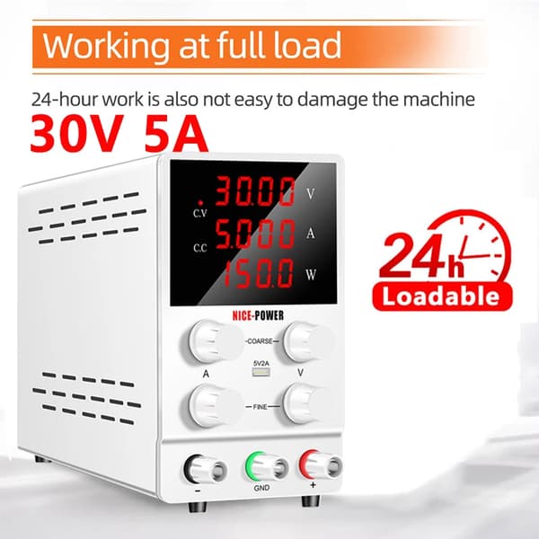 DC-strömförsörjning, 30V utgång, 10A ström,(30V5A)vit