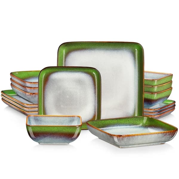 Servis, Keramisk Material, Elegant Design, MIX-FÄRG-16-BITAR