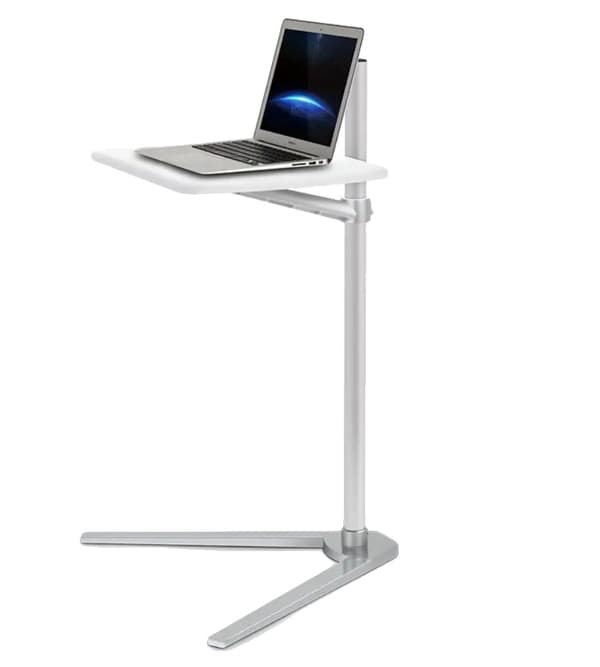Bærbar Computer Gulvstand, Højdejusterbar, Robust Konstruktion, Sølv