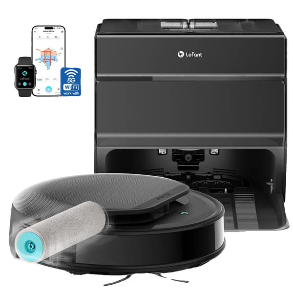 Robotdammsugare, 18000 Pa sug, Intelligent mopp-system, M5 Svart