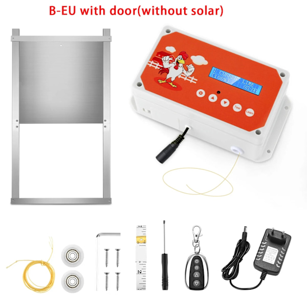 Automaattinen kanalankopiovi, ohjelmoitava ajastin, kaukosäädin, 6 kuukauden akunkesto,B-EU, jossa on ovi B-EU with door B-EU with door