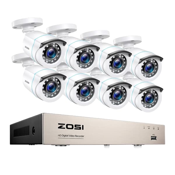 Hemlarmssystem, H265+ DVR, Nattsyn, 8CH DVR med 8 kameror, 1T