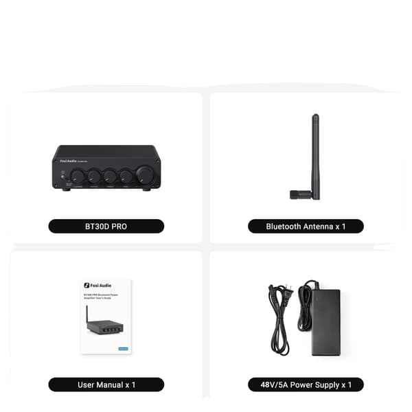 Effektforstærker, 2.1 Kanal, Bluetooth-forbindelse, BT30D PRO 48V