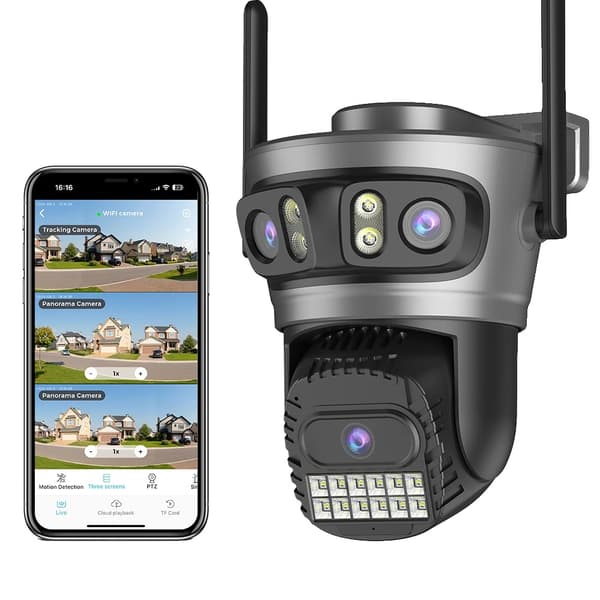Säkerhetskamera, 10X digital zoom, dual-band WiFi, 3-Lins 5X Zoom, EU Kontakt-b