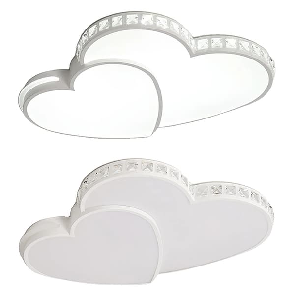 Moderne LED Loftlampe, Hjerteformet, 24W Effekt, Hvid
