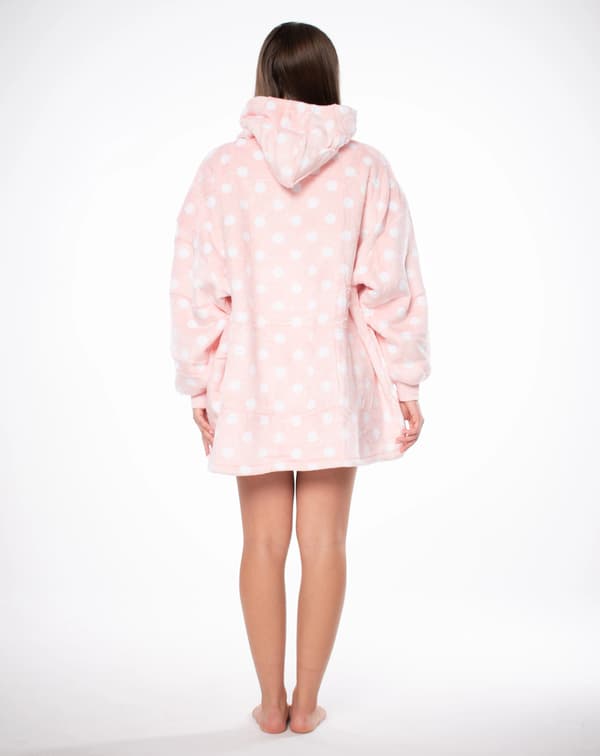 Överdimensionerad Sweatshirtfilt, Huva Design, Känguruficka, Rosa