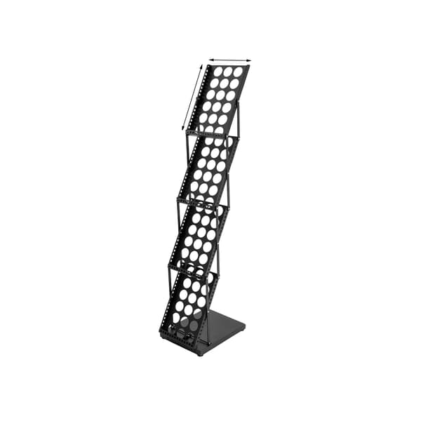 Magasinholder, Foldbart Design, Rummelig Opbevaringsplads, sort