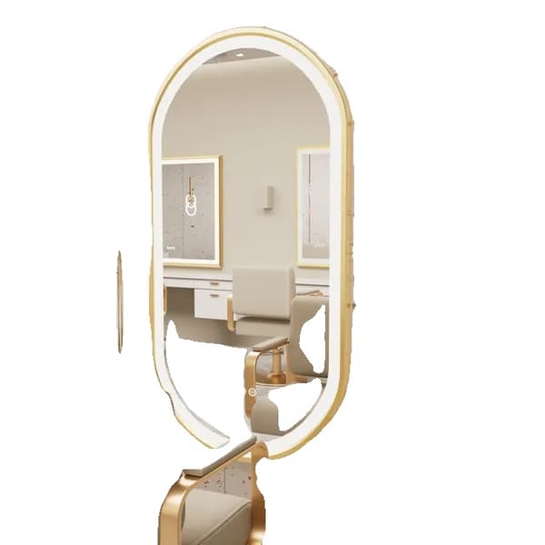 Badeværelsesspejl, Moderne Oval Design, Frontbelyst Belysning, 48x24 tommer