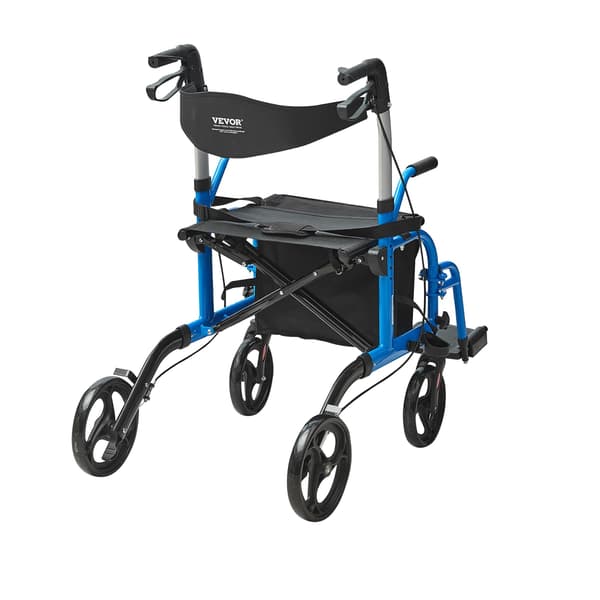 Rollator, Transportstol, Bærbar Mobilitetshjælp, Blå