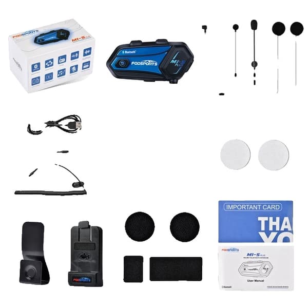 Hjälm Intercom, Bluetooth 5.0, Musikdelning, ett set