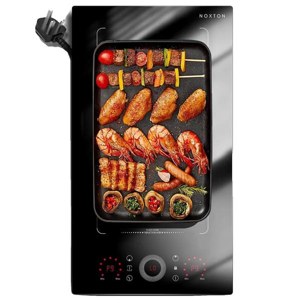 Induktionskogeplade, Dobbeltzoner, Fleksibel grillzone, Stik-i