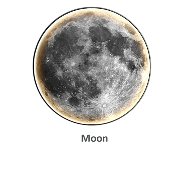 Måne Væglampe, LED Natlys, Soveværelsesdekoration, Moon, RC Dæmpbar, 60CM Moon