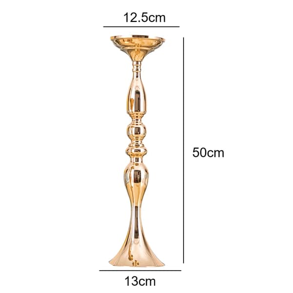 Bryllupslampeholder, Elegant Guld Finish, Egnet til Flere Begivenheder, Guld 50cm, 8STK