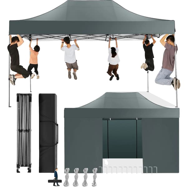 Gazebo, Justerbar Højde, Holdbar Ramme, Grå