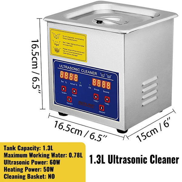 40KHz Ultralydsrenser - Digitalt Kontrolpanel, SUS304 Materiale, Lave Priser 1.3L