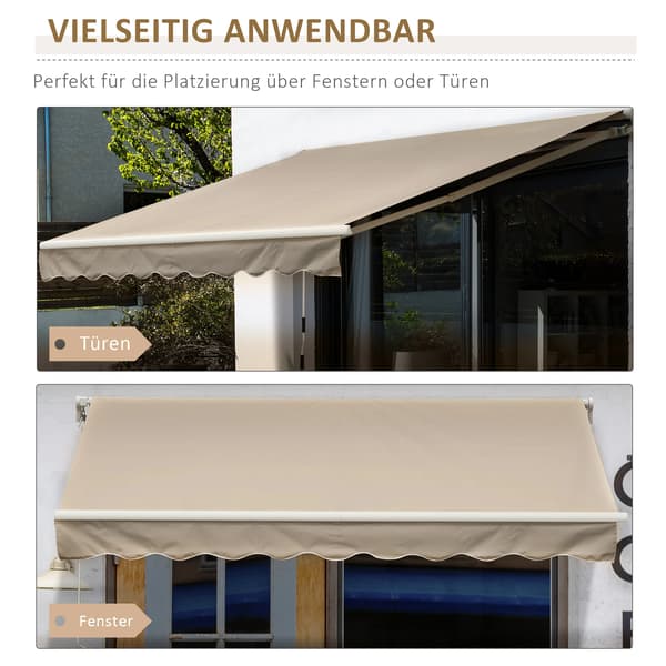 Markis, Polyester Material, 3,95 m Bredd, Manuell Drift, UV-skydd, Väggmonterad