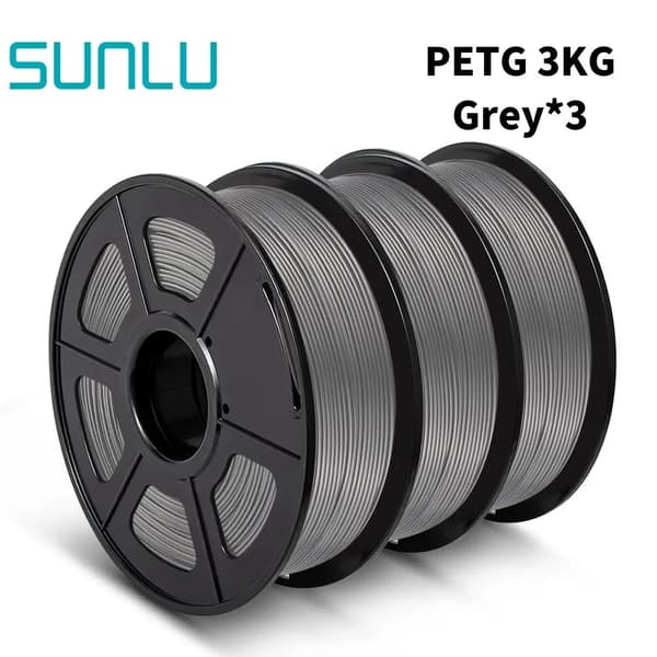 SUNLU 3D Filament, PLA-material, 1,75 mm diameter, 3 rullar per förpackning,PETG-GY-3KG