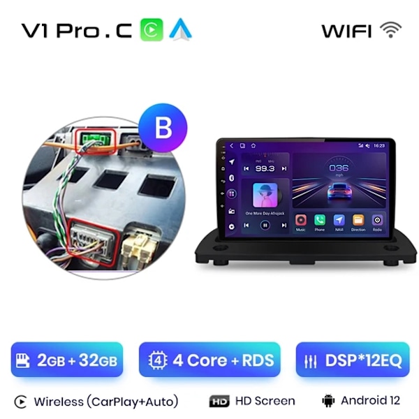 Bil Multimedia GPS, AI Voice Control, Android Auto Integration, V1 Pro C (2GB 32GB)B V1 Pro C (2GB 32GB)B V1 Pro C (2GB 32GB)B