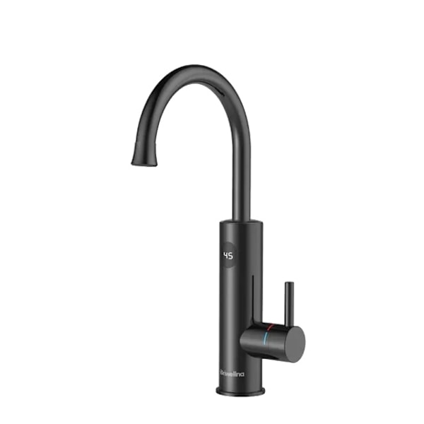 Elektrisk Hane, Rustfrit Stål Konstruktion, Øjeblikkelig Varmt Vand, Mat Sort, EU Matte Black Matte Black
