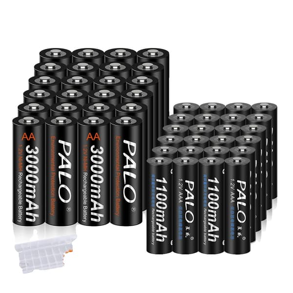 Uppladdningsbara batterier, 1100mAh (AAA), 3000mAh (AA), 24AA AAA