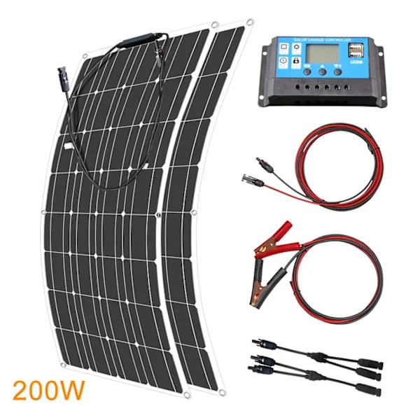 Solcelle, Bøjelig, Vandtæt, 200W Solar Kit 200W Solar Kit 200w Solar Kit