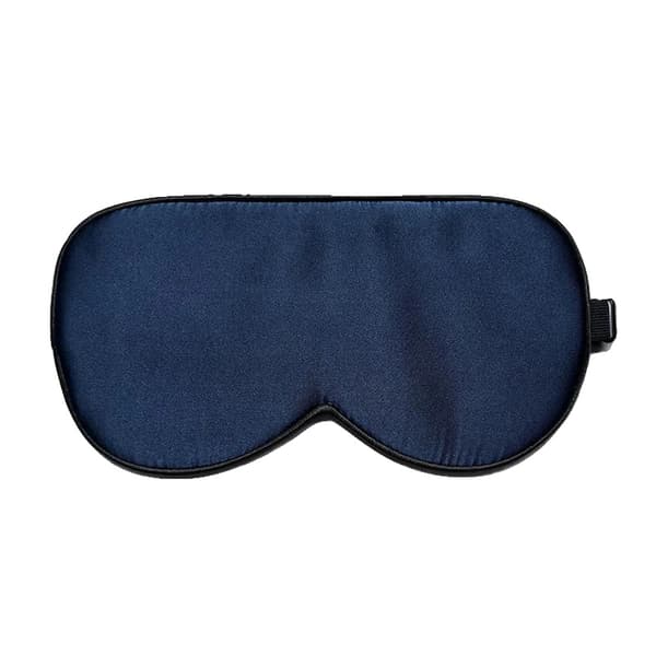 Sovmask, 100% Morbärsilke, Justerbart Band, Marinblå
