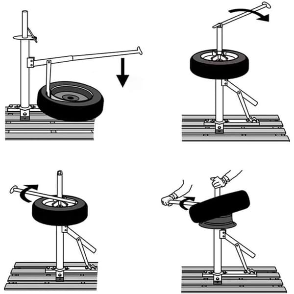 Däckbytarverktyg, Bärbart, Manuell Drift, Röd