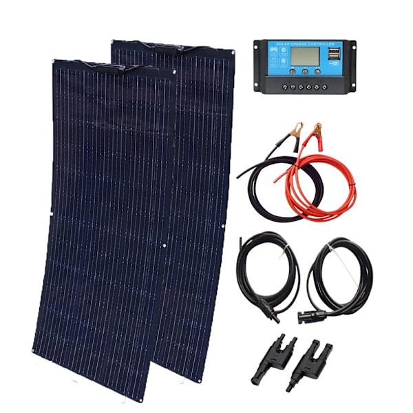 Højtydende Solpanel Kit, 50W/100W Monokrystallinsk, Fleksibelt Design,100W Kit Sort 100W Kit Black 100W Kit Black