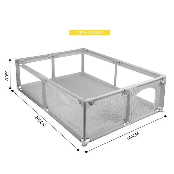 Baby Legeplads, Værnhegn, Indendørs Legeplads, Grå 180 200cm Gray 180 200cm Gray 180 200cm