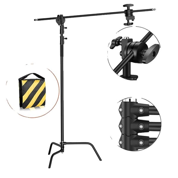 Fotografi C-Stand, Hopfällbar design, Rostfritt stålkonstruktion