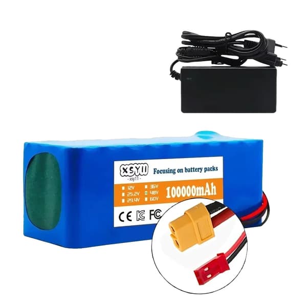 Litiumjonbatteripack, 100Ah kapacitet, 48V spänning, XT60 JST