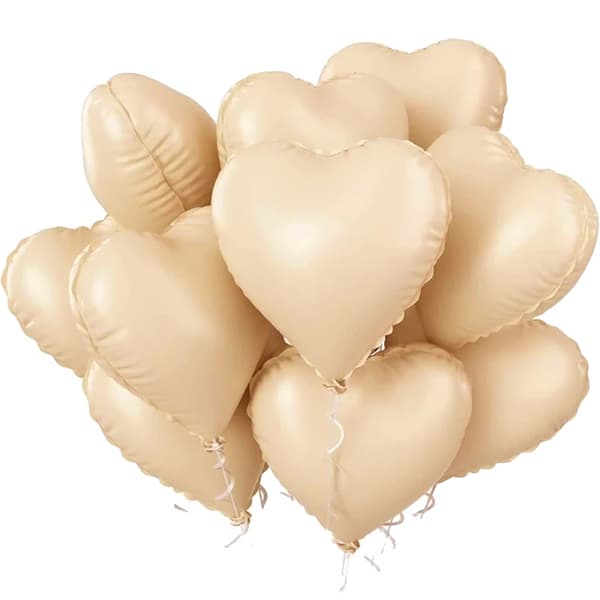 Folieballoner, Hjerteform, Perfekte til Fejringer, karamel, 18inch-d, 10pcs-d