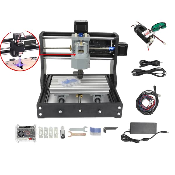 Mini CNC-maskin, GRBL-styrning, PCB-fräsmaskin, Med 1W laser