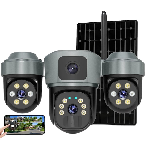 Solkamera, 4G-forbindelse, tre-linse system, Tre linser