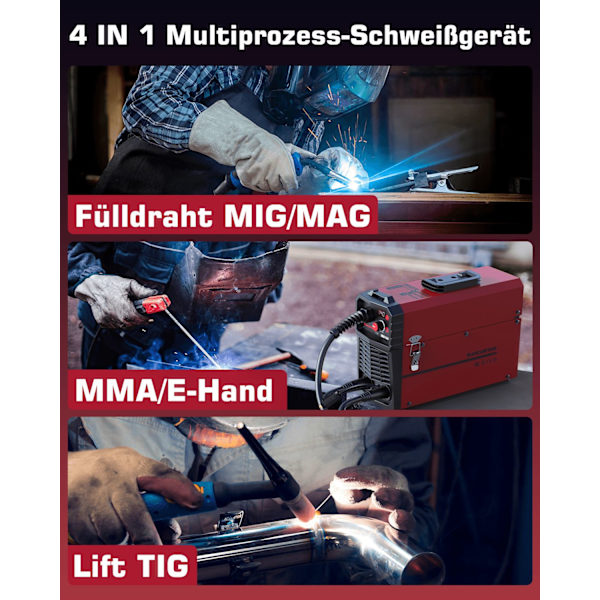 MIG-svetsmaskin, 4-i-1 Multifunktionsvetsare, 140Amp Portabel,MIG140 MIG140 MIG140