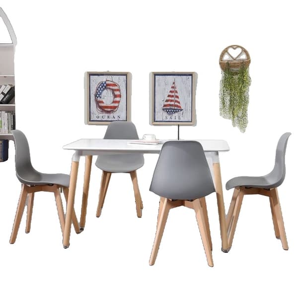 Spisebordssæt, Ergonomiske Stole, Moderne Design, Grå bord sæt