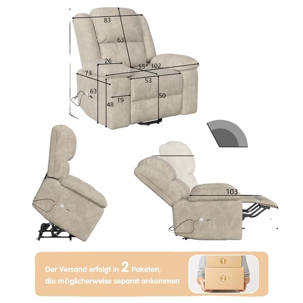 Massage stol, 8-punkts massage system, varmefunktion, Brun
