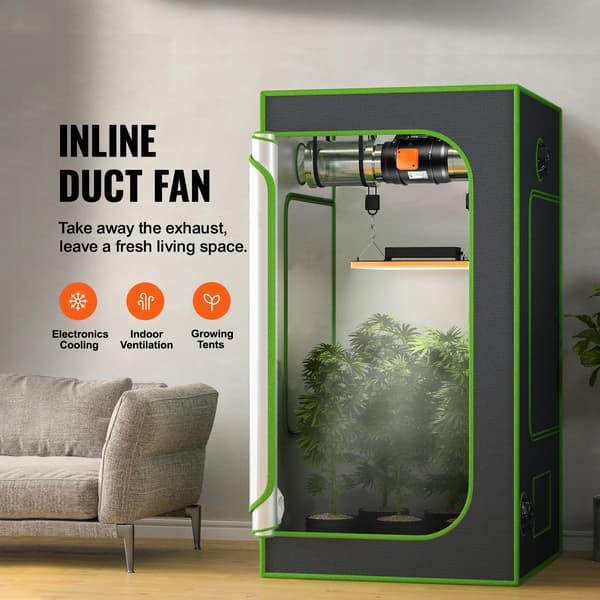 Inline ventilator, 750 CFM luftstrøm, lav støjdrift, AC 8in