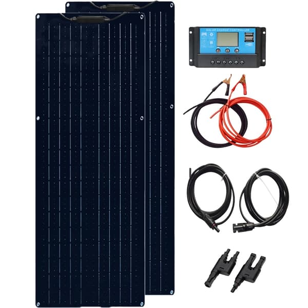 Solpanelset, 50W - 100W effekt, monokristallint silikon, flexibel design, 12V 100 Solarkit B