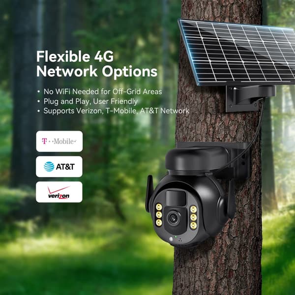 Turvakamera, 4G-yhteys, 8MP-kuvaus, 8MP Lisää 64G, EU Plug