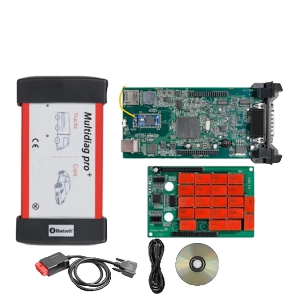 OBD2 Diagnostisk Værktøj, Version 202111/202023, Keygen inkluderet, Multidiag V30, RØD NEC Multidiag V3.0 Multidiag V3.0