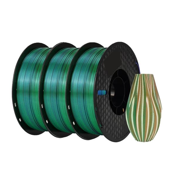 3D-printer filament, silke finish, 3 kg spole, 3kg Blå Grøn Ora