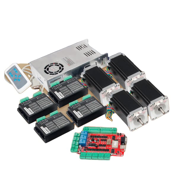 CNC-controllerkit, steppermotorer, breakout-board, 4 akse sæt