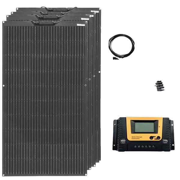 Fleksibelt Solpanel, 200W Effekt, Høj Effektivitet, 12V400W solarsæt