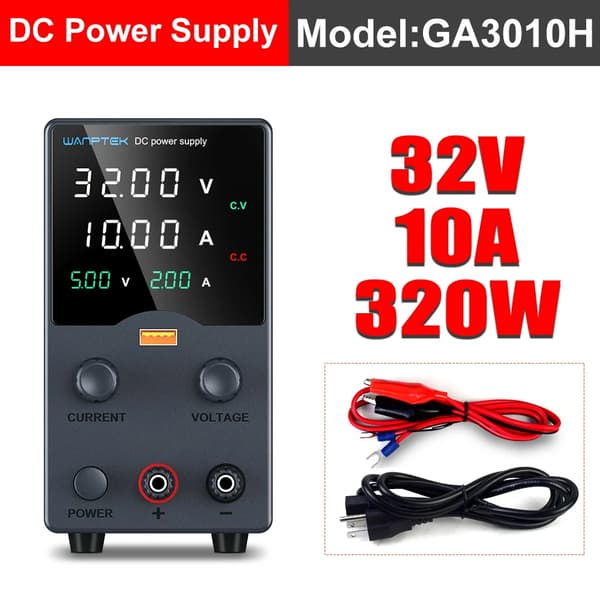 DC-strömförsörjning, justerbar spänning, högprecisionsdisplay, GA3010H 32V 10A